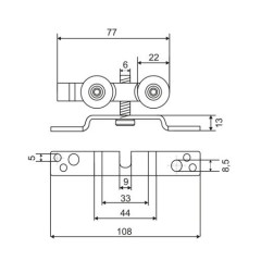 Комплект роликов для раздв. дверей VETTORE  ESW-123 (100кг) (17527)