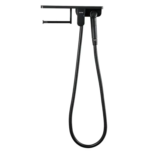 Душ гигиенический GAPPO G7295-16 со смесителем, бумагадержателем и полочкой, чёрный