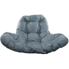 Кресло подвесное с ротангом XL черное с серой подушкой