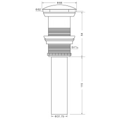 Донный клапан для раковины EVA GOLD EG1 хром