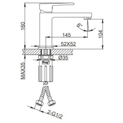 Смеситель для умывальника FRAP F1091-9 оружейная сталь