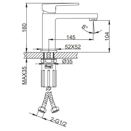 Смеситель для умывальника FRAP F1091-9 оружейная сталь