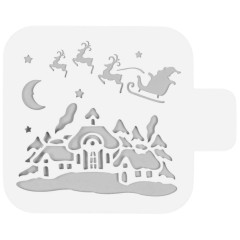 Трафарет Рождественская ночь пластик 9х9см (9077421)