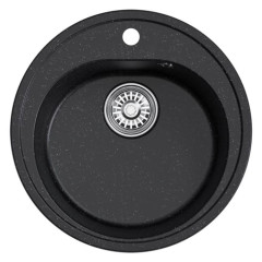 Мойка комп. MIXLINE МЛ-ГМ11 500х180мм, круглая черная, сифон