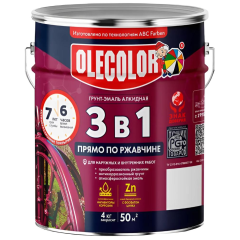 Грунт-эмаль Olecolor по ржавчине RAL 8017 коричневая 4 кг