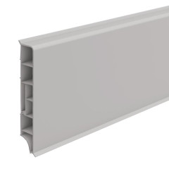 Плинтус прямоугольный 80мм 2,2м ИдеалДюра (ИД-ПП80 002 Светло-серый)