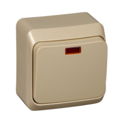 Выключатель О/У 1-кл ЭТЮД кремовый/подсв. BA10-005K (67450)