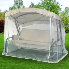 Качели садовые 3-х местные 170х53х165 см, 300 кг, Генуя, антрацит А45А.Т025 (500395)