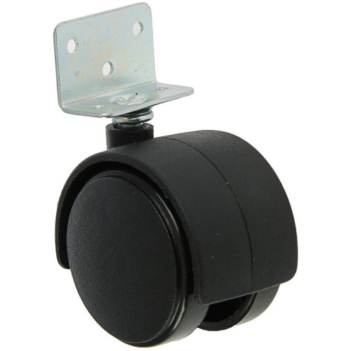 |Колесо мебельное d=50мм Г-образным креплением без тормоза чёрный(1874225)