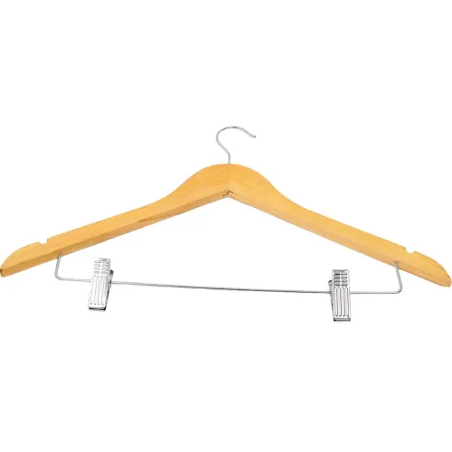 Вешалка для одежды РЫЖИЙ КОТ деревянная с клипсами (W2-C)