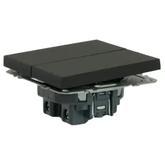 Выключатель 2-кл ЭМИЛИ черный RSW10-5104-05