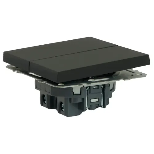 Выключатель 2-кл ЭМИЛИ черный RSW10-5104-05