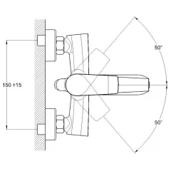 Смеситель для ванны G-LAUF GOB3-A134, ф-35