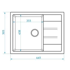 Мойка комп. глянц. MARRBAXX прямоугольная Катрин Z151/Q4 645х505х218мм, чёрная, сифон