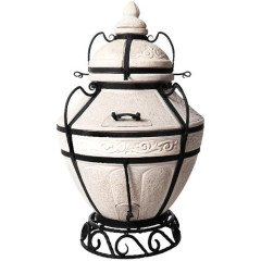 Тандыр Сармат Аладдин (подставка, кочерга, совок, колосник, шампуры 20шт, стойка-подставка для крышки в комплекте)