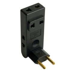 Разветвитель сетевой 4-местный плоский поворотный 10А 250B STEKKER черный ADP10-24-22 50070