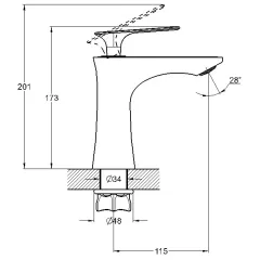 Смеситель для умывальника G-LAUF LOT1-A010