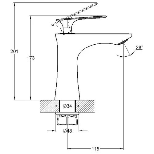 Смеситель для умывальника G-LAUF LOT1-A010