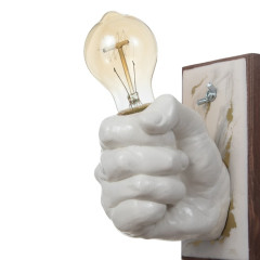 Светильник настенный Правая рука кулак 60Вт E27 18х18х10см белый/золото(9074514)