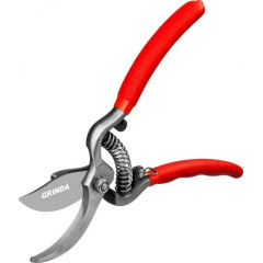Секатор GRINDA цельнокованый, плоскостной, 150 мм (423101)