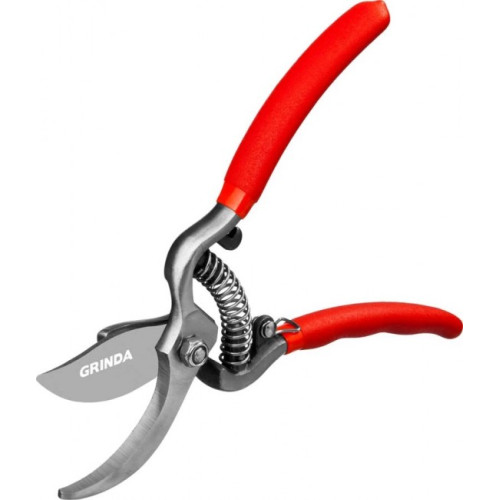 Секатор GRINDA цельнокованый, плоскостной, 150 мм (423101)