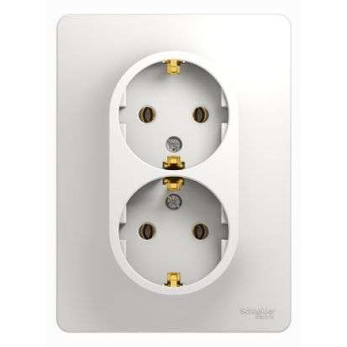 Розетка 2-ая 2P+E GLOSSA белый GSL000124 (458706)