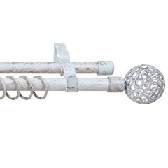 Карниз Ле-Гранд кованный 1,6-3,0м (2ряд) D16/19 белое золото,ажур (5)