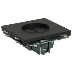 Розетка 2P ЭМИЛИ шторки черный RST16-5109-05