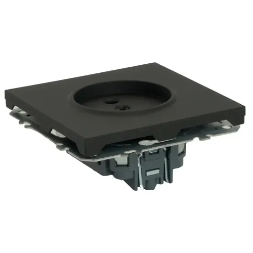 Розетка 2P ЭМИЛИ шторки черный RST16-5109-05