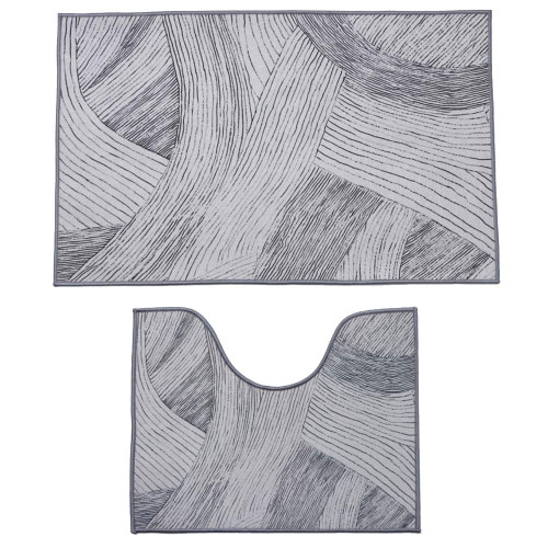 Набор ковриков для ванной и туалета 2шт ДОЛЯНА 50х80см+50х40см Тига (6997790)