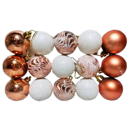 Шары новогодние набор 15шт 4см ассорти (2861)