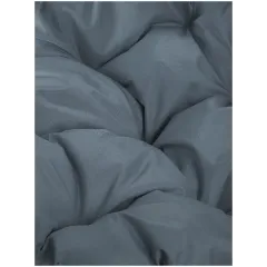 Кресло подвесное с ротангом Капля белое с серой подушкой