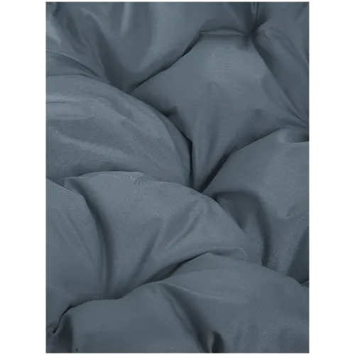 Кресло подвесное с ротангом Капля белое с серой подушкой