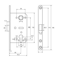 Защелка магнитная VETTORE 410 C-S MAGNET MBP (черный мат) (17563)