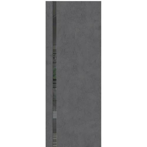 /Дверное полотно Браво-1.55 ДО 60 Slate Art, покрытие Эко Шпон (BRAVO) (лакобель черное)(153-1023)