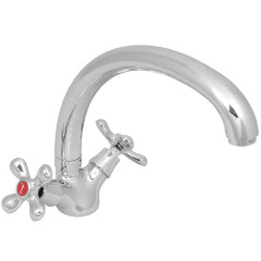 Смеситель для кухни FRAP F42731-В керам. кран-букса высокий, ручка крест, латунь