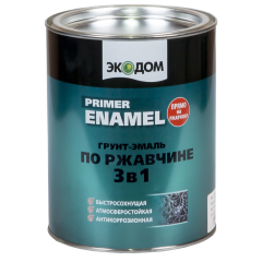 Грунт-эмаль ЭКОДОМ по ржавчине 3 в 1 красно-коричневая 0,9 кг