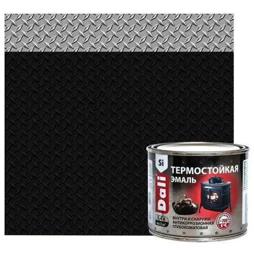 Эмаль DALI антикорр. термост. до +700С черный 0,4 л