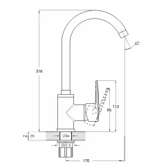 Смеситель для кухни SOLONE FAB4-A020