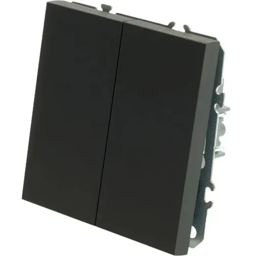 Переключатель 2-кл ЭМИЛИ перекрестный черный RSW10-5111-05