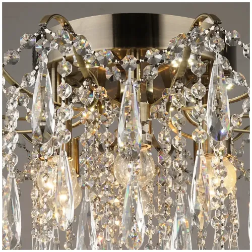 Светильник Люмис E1627/6 AB 6х60W E27+6x3W LED d640 h370 бронза/хрусталь