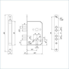 Замок врезной б/руч. МЕТТЭМ ЗВ1 102.0.0 (06224)