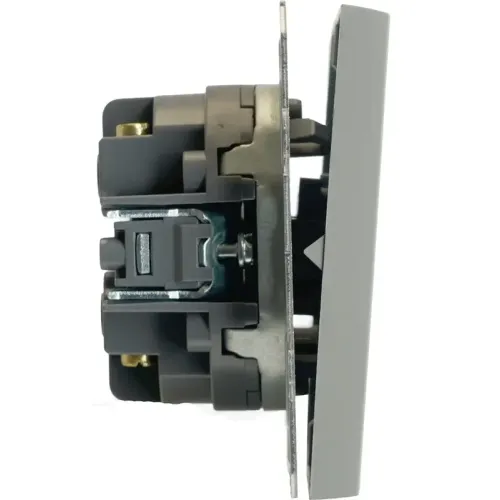 Переключатель 2-кл ЭМИЛИ перекрестный платиново-серый RSW10-5111-10