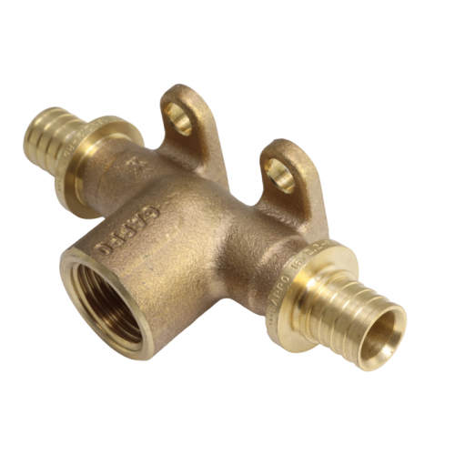 Тройник аксиальный латунный с креплением GAPPO ф 20 мм х 3/4