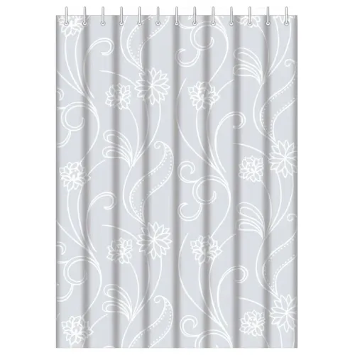 Шторка для ванной HAIBA HB75001 180x180cм 12 колец, белый узор (812669)