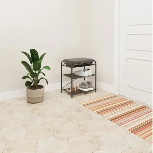 Полка для обуви Гранада 13В НБК 2 полки, 45х31х50см с сиденьем черный (272833)