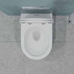 Унитаз-подвесной EVA GOLD K707T белый, сид. дюропласт тонкое, безободковый, круговой смыв