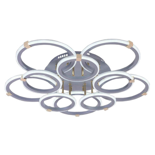 Светильник Люмис DK06319D/5+5A PR SL+FGD 200W LED 3000-6000K d695 ПДУ диммер, серебро/золото