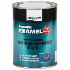 Грунт-эмаль ЭКОДОМ по ржавчине 3 в 1 чёрная 0,9 кг