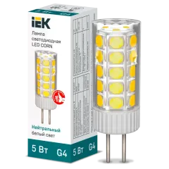 Лампа G4 светодиод.5Вт 12В 4000К IEK (475Lm)